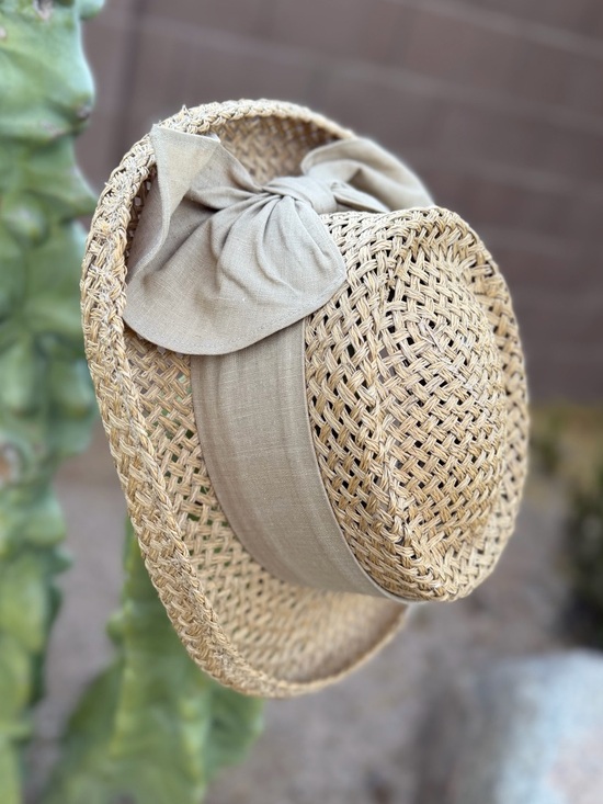 Fiesta Accessories - Fiesta Natural Straw Sun Hat with Tan Band + Bow